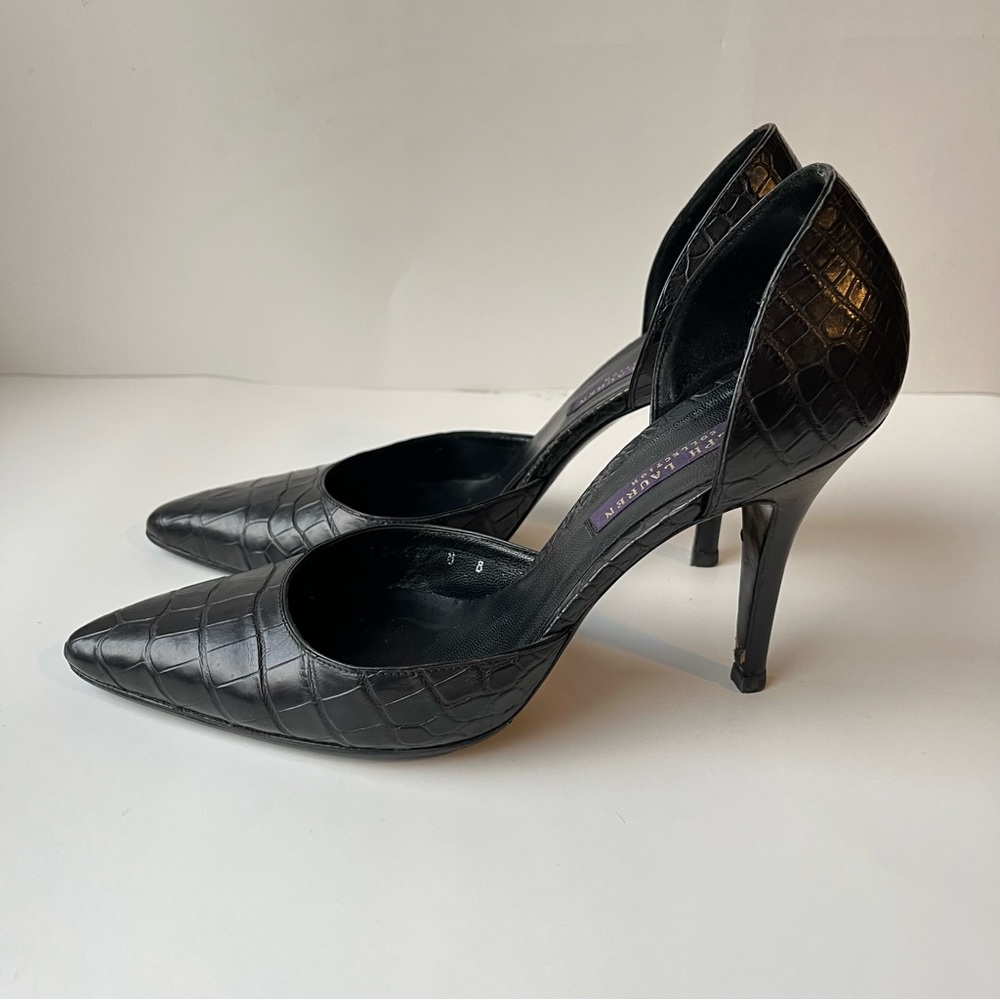 Ralph Lauren Purple Collection Leather D'Orsay Pumps Italy 8 B